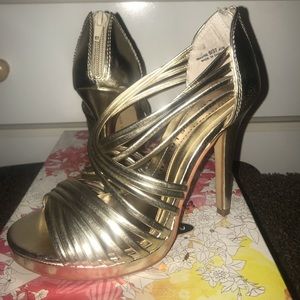 High heels! Light gold! Size 6. Worn once